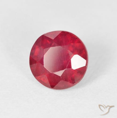Rubí Carmesí intenso natural de 1.94 ct, Redondo, VS