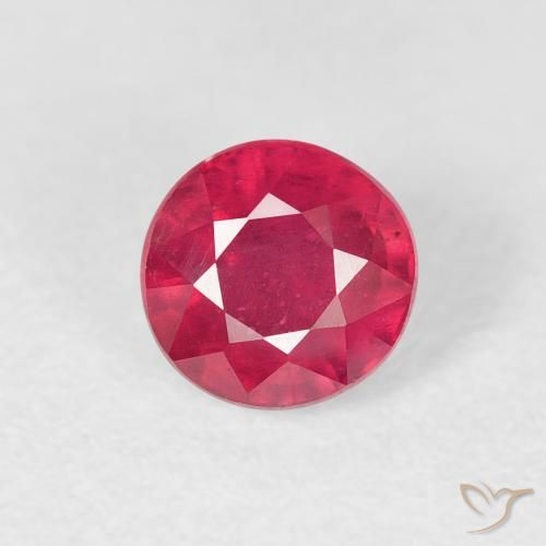1.01ct Natural Rojo rosado Rubí, Redondo, VS