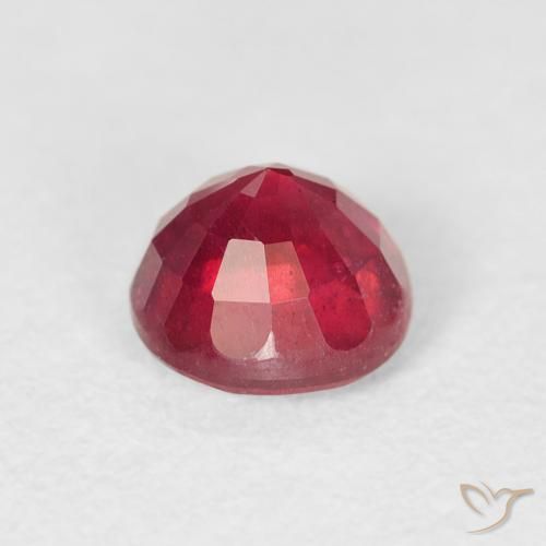 Rubí Carmesí intenso natural de 1.10 ct, Redondo, VS
