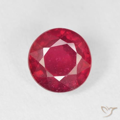 1.50ct Natural Carmesí intenso Rubí, Redondo, VS