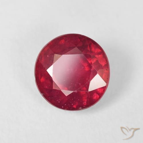 Rubí Carmesí intenso natural de 1.50 ct, Redondo, VS