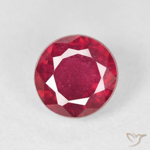 1.37ct Natural Rojo mermelada Rubí, Redondo, VS