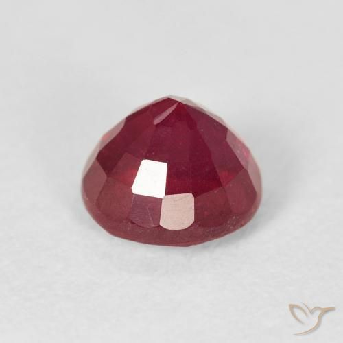 Rubí Carmesí intenso natural de 1.37 ct, Redondo, VS