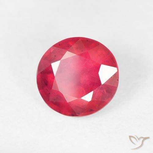 Rubí Carmesí intenso natural de 1.06 ct, Redondo, VS