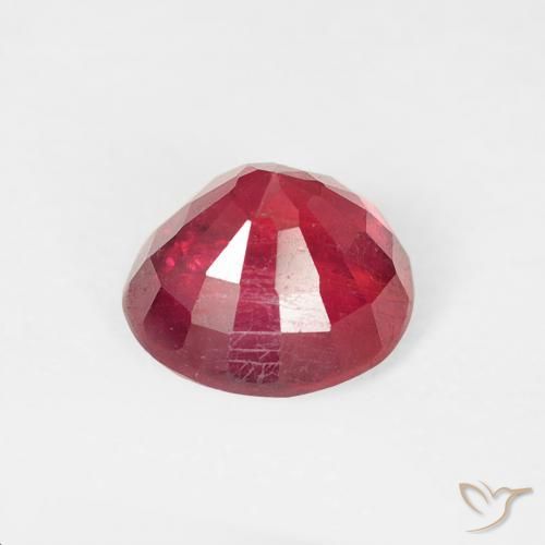 Rubí Carmesí intenso natural de 1.06 ct, Redondo, VS