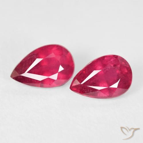 1.42ctw Natural Rojo rosado Rubí, En forma de pera, VS-SI
