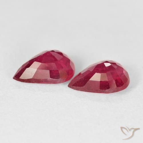 Gemas de Rubí Carmesí intenso natural de 2.82 ct, En forma de pera, VS-SI