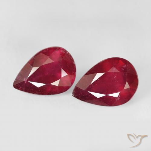 3.15ctw Natural Rojo oscuro Rubí, En forma de pera, VS-SI