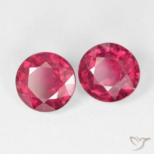 Gemas de Rubí Rojo claro natural de 2.88 ct, Redondo, VS-SI