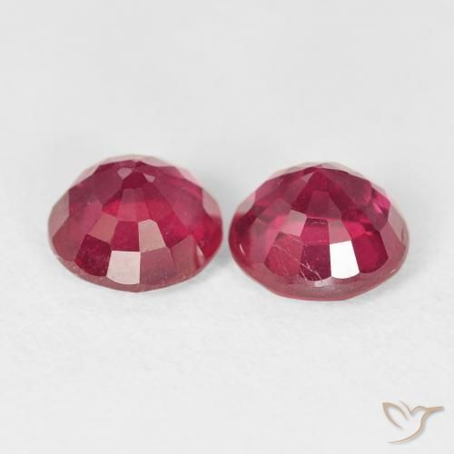 Gemas de Rubí Rojo claro natural de 2.88 ct, Redondo, VS-SI