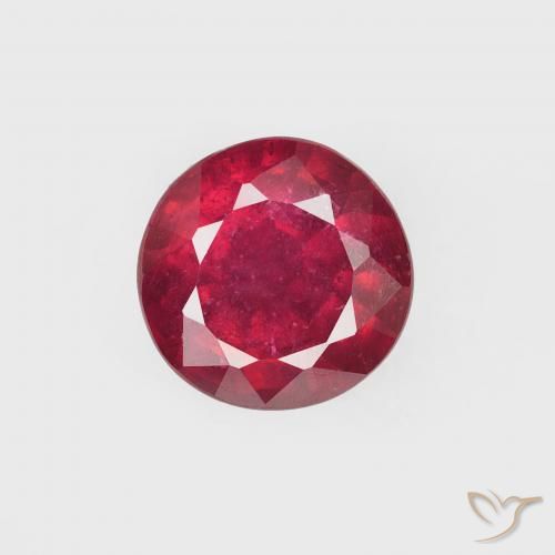 1.39ct Natural Rojo mermelada Rubí, Redondo, VS