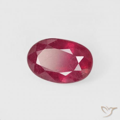 Rubí Carmesí intenso natural de 0.78 ct, Ovalada, VS-SI