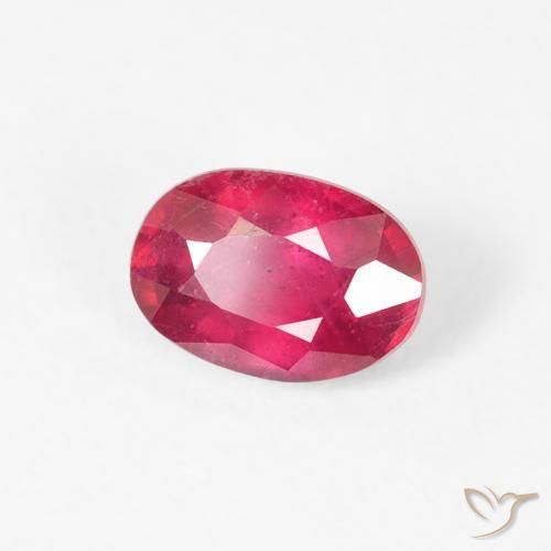 Rubí Carmesí intenso natural de 0.77 ct, Ovalada, VS-SI