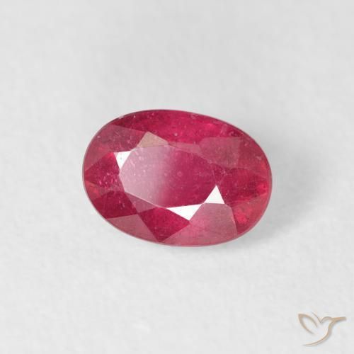 Rubí Rojo mermelada natural de 0.78 ct, Ovalada, VS-SI