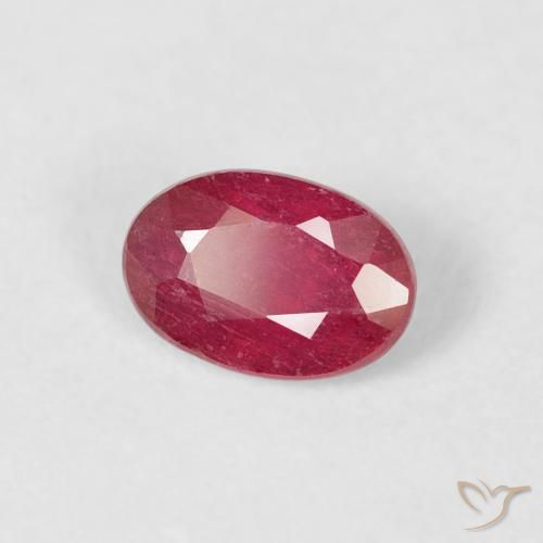 Rubí Carmesí intenso natural de 0.75 ct, Ovalada, VS-SI
