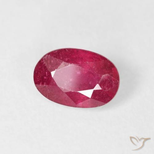 Rubí Rojo medio natural de 0.78 ct, Ovalada, VS-SI