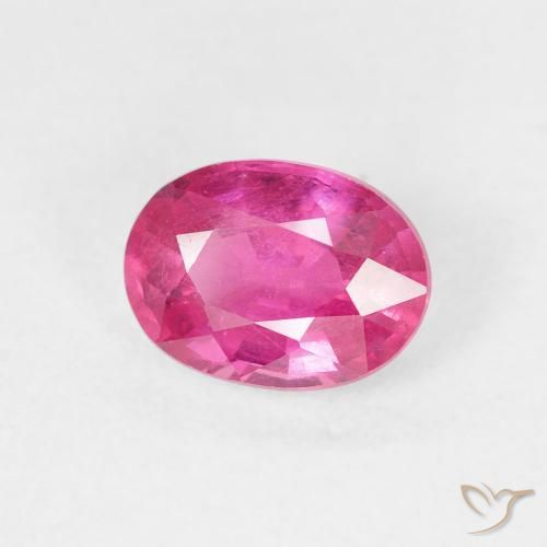 Rubí Rosa oscuro natural de 1.26 ct, Ovalada, VS