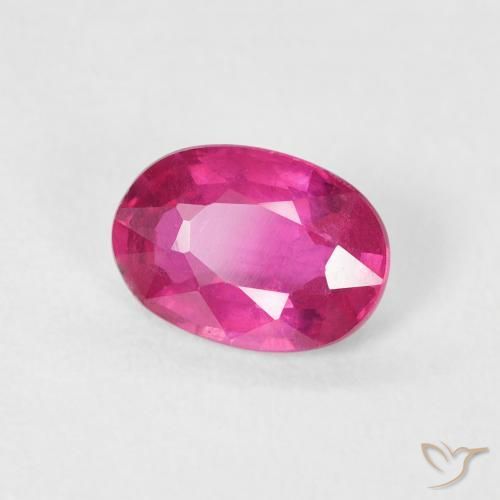 Rubí Rosa oscuro natural de 1.04 ct, Ovalada, VS