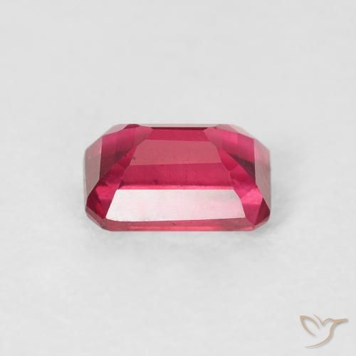 Rubí Rojo rosado natural de 0.90 ct, Corte Octágono / Esmeralda, VS
