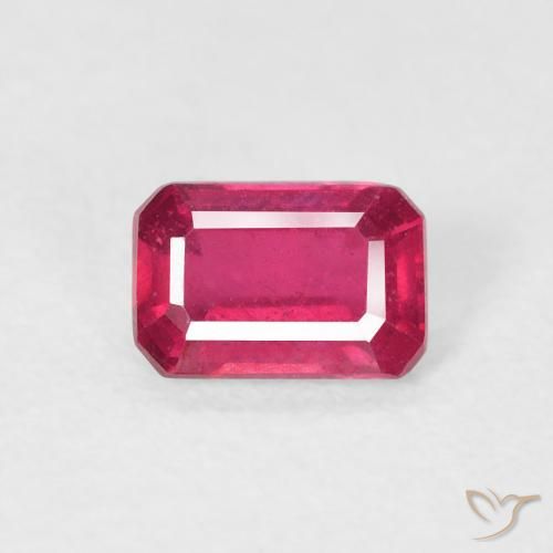 0.75ct Natural Rosado rojizo Rubí, corte esmeralda, VS