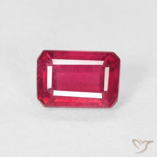 0.88ct Natural Rosado rojizo Rubí, corte esmeralda, VS