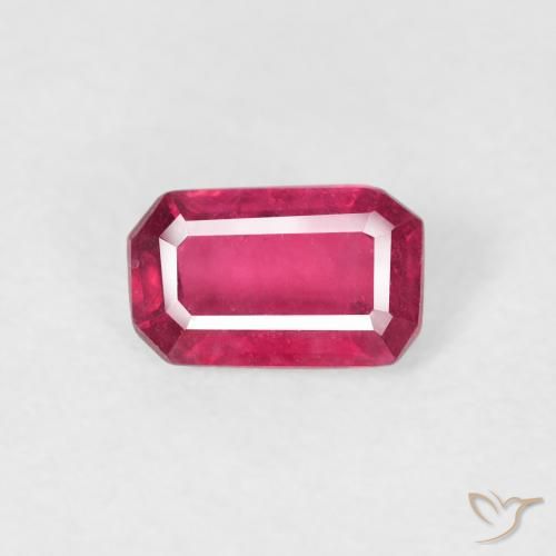 0.61ct Natural Rojo medio Rubí, corte esmeralda, VS
