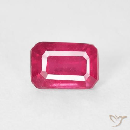 0.93ct Natural Rosado rojizo Rubí, corte esmeralda, VS