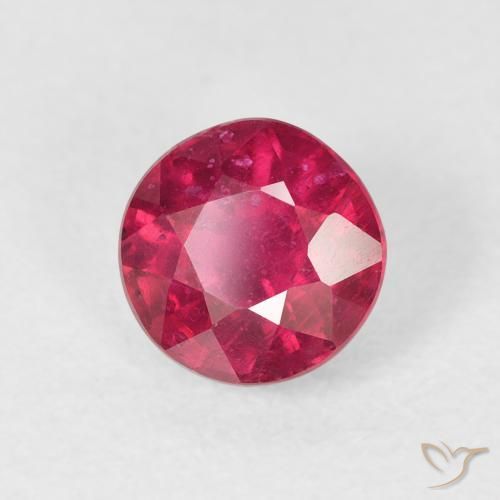 Rubí Carmesí intenso natural de 1.30 ct, Redondo, VS