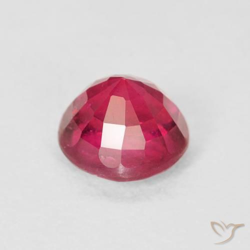 Rubí Carmesí intenso natural de 1.30 ct, Redondo, VS