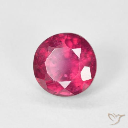 Rubí Rojo claro natural de 1.14 ct, Redondo, VS