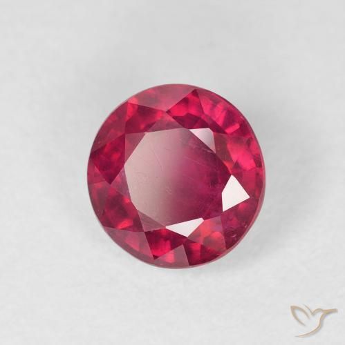 Rubí Rojo medio natural de 1.88 ct, Redondo, VS