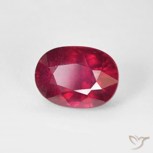Rubí Rojo oscuro natural de 2.48 ct, Ovalada, VS-SI