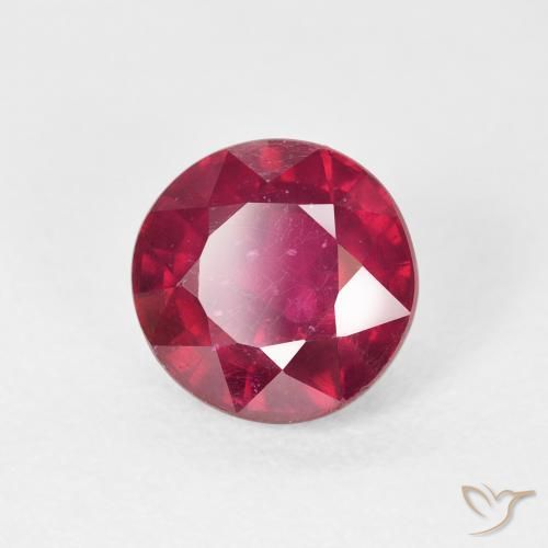 Rubí Carmesí intenso natural de 3.37 ct, Redondo, VS