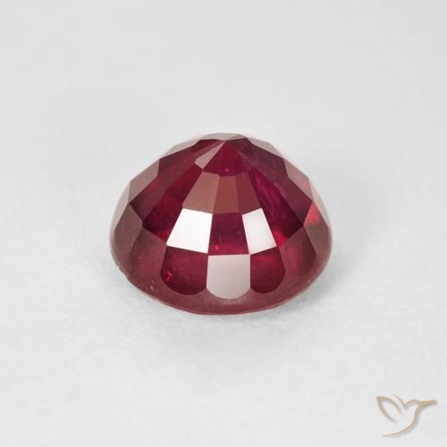 Rubí Rojo oscuro natural de 3.93 ct, Redondo, VS