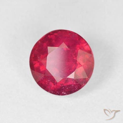 Rubí Rojo medio natural de 2.10 ct, Redondo, VS