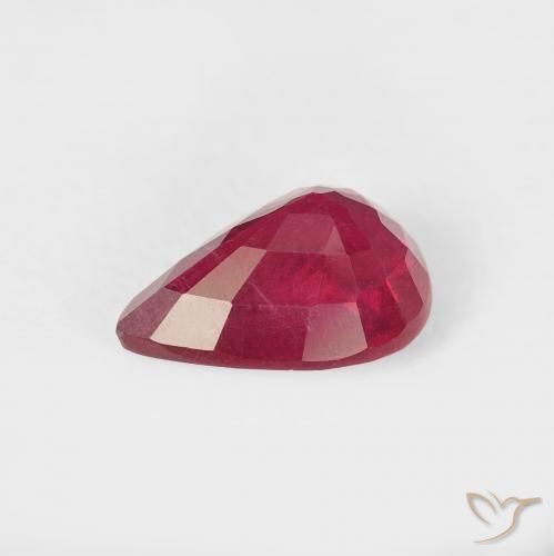 Rubí Rojo claro natural de 1.39 ct, En forma de pera, VS-SI