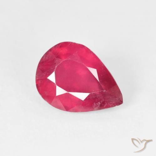Rubí Rosado rojizo natural de 1.64 ct, En forma de pera, VS-SI