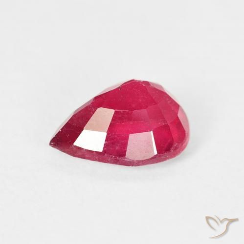 Rubí Rosado rojizo natural de 1.64 ct, En forma de pera, VS-SI