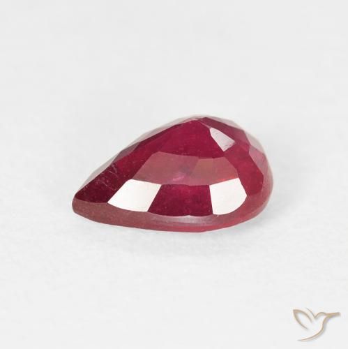 Rubí Rojo oscuro natural de 1.61 ct, En forma de pera, VS-SI
