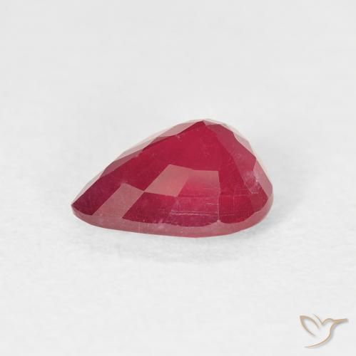 Rubí Rojo medio natural de 1.50 ct, En forma de pera, VS-SI