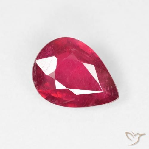 Rubí Carmesí intenso natural de 1.32 ct, En forma de pera, VS-SI