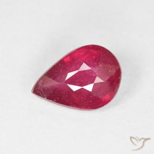 1.33ct Natural Rojo medio Rubí, En forma de pera, VS-SI