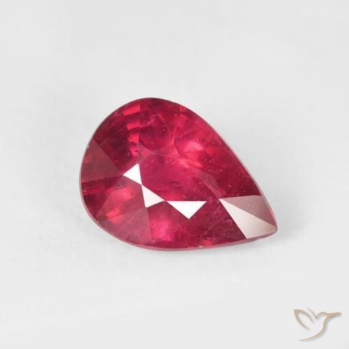 Rubí Carmesí intenso natural de 1.38 ct, En forma de pera, VS-SI
