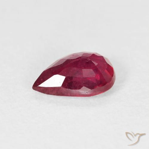 Rubí Rojo medio natural de 1.19 ct, En forma de pera, VS-SI