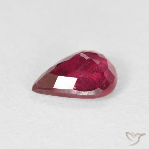 Rubí Rojo mermelada natural de 1.26 ct, En forma de pera, VS-SI