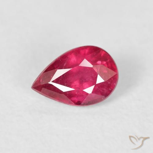 0.70ct Natural Rojo rosado Rubí, En forma de pera, VS-SI