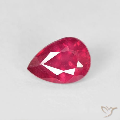 0.60ct Natural Rosado rojizo Rubí, En forma de pera, VS-SI