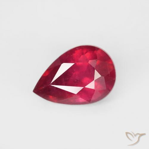 0.74ct Natural Rojo medio Rubí, En forma de pera, VS-SI