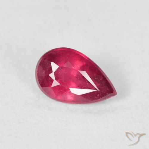 Rubí Rosado rojizo natural de 0.56 ct, En forma de pera, VS-SI