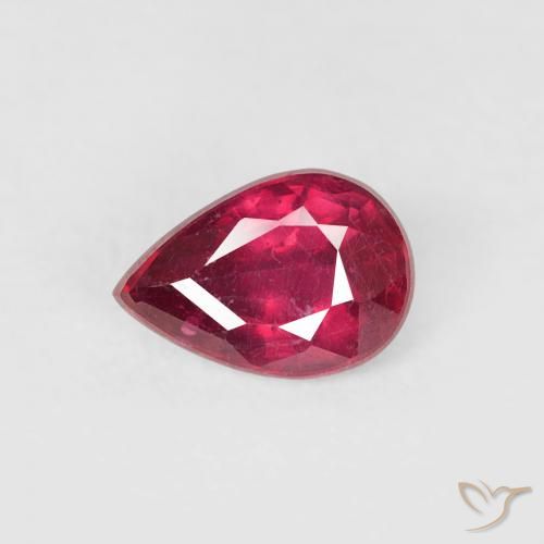 0.65ct Natural Rojo oscuro Rubí, En forma de pera, VS-SI